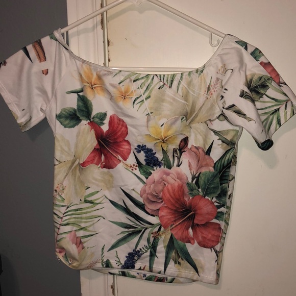 Floral off shoulder top sz small - Picture 3 of 3